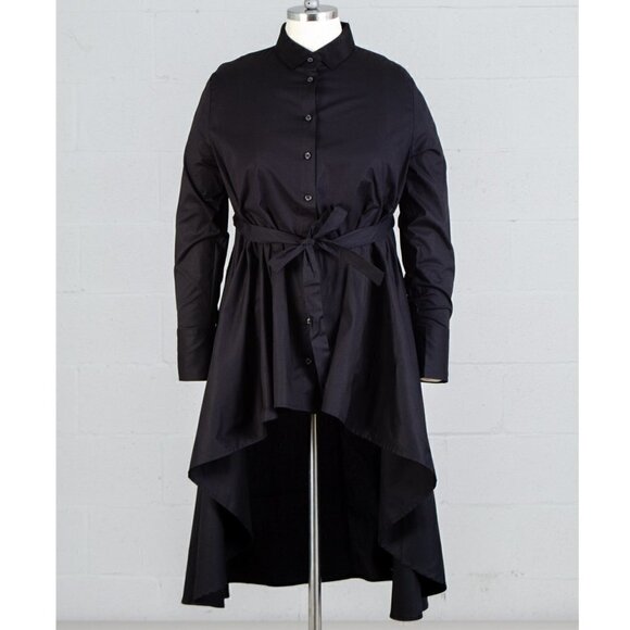 NEW Dubgee By Whoopi Hi-Low Black Belted Tunic Size 2X - Picture 3 of 12